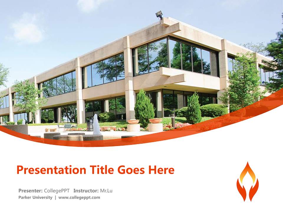 Parker University Course/Courseware Creation PPT Template4:3 ratio PPT effect preview image5