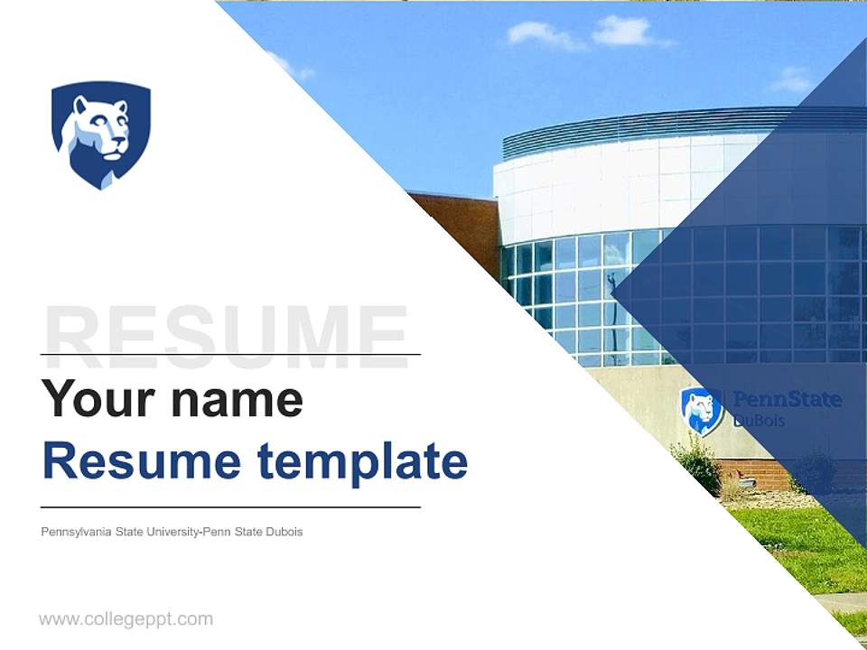 Pennsylvania State University-Penn State Dubois Resume PPT Template4:3 ratio PPT effect preview image5