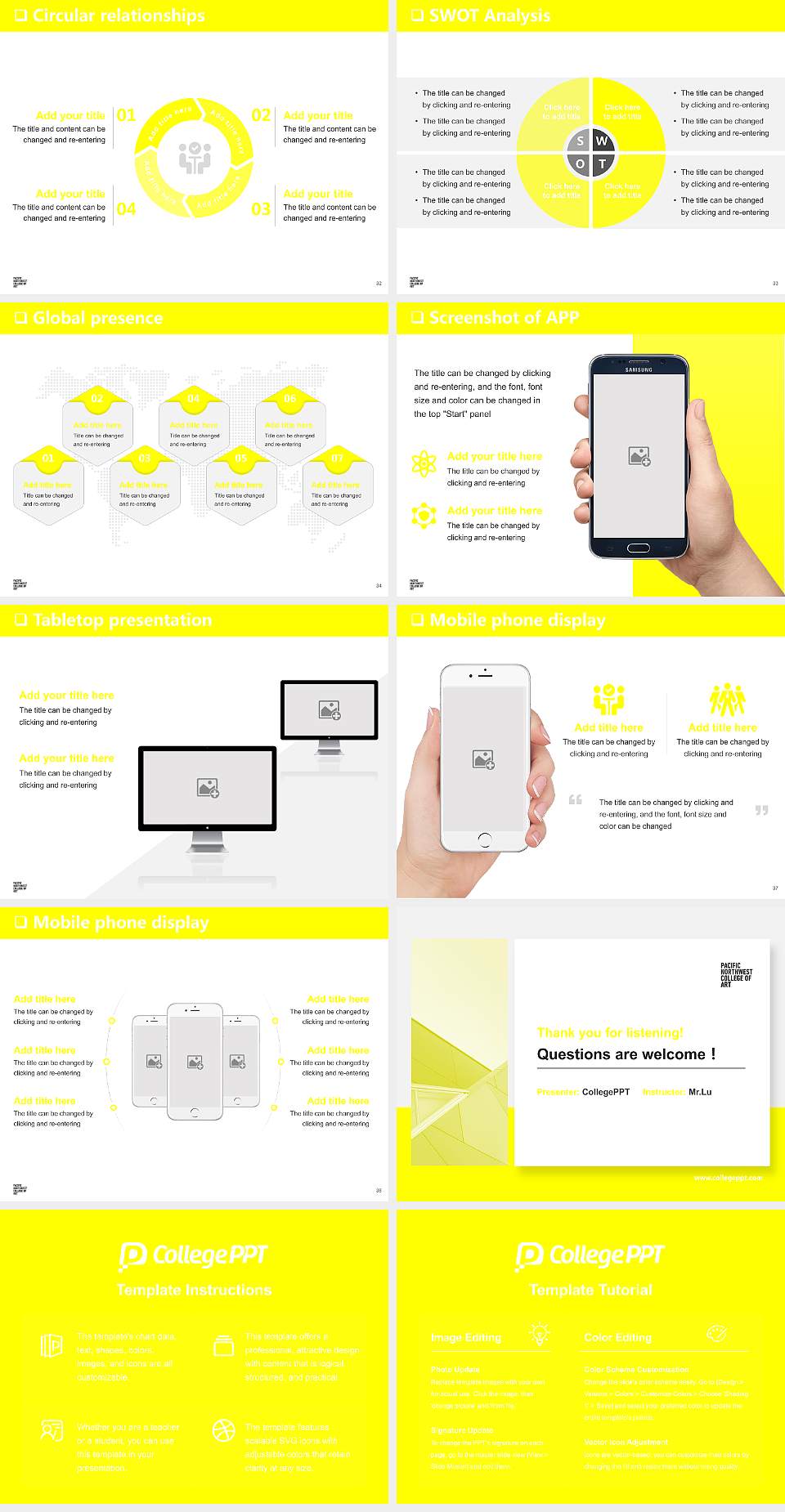 Pacific Northwest College of Art General Purpose PPT Template4:3 ratio PPT effect preview image5