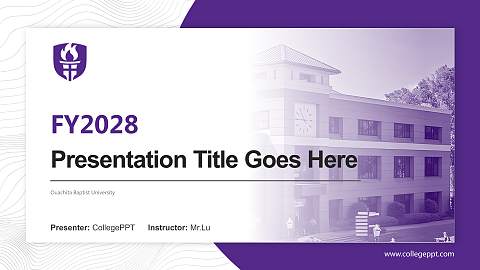 Ouachita Baptist University Academic Presentation/Research Findings Report PPT Template