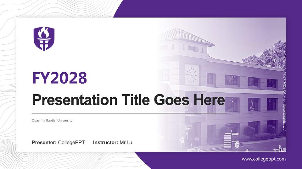 Ouachita Baptist University Academic Presentation/Research Findings Report PPT Template16:9 ratio PPT effect preview image