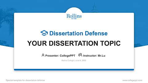 Rollins College Graduation Thesis Defense PPT Template