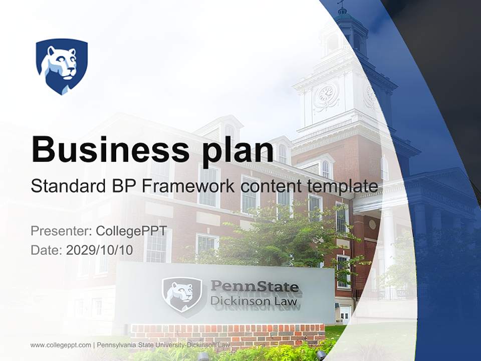 Pennsylvania State University-Dickinson Law Competition/Entrepreneurship Contest PPT Template4:3 ratio PPT effect preview image9