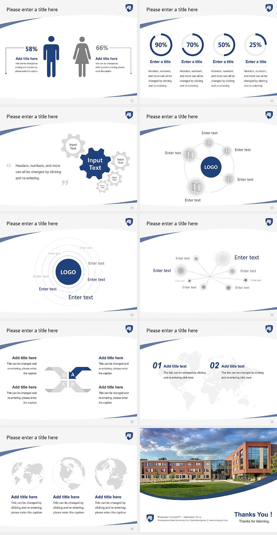Pennsylvania State University-Penn State Brandywine Course/Courseware Creation PPT Template4:3 ratio PPT effect preview image4