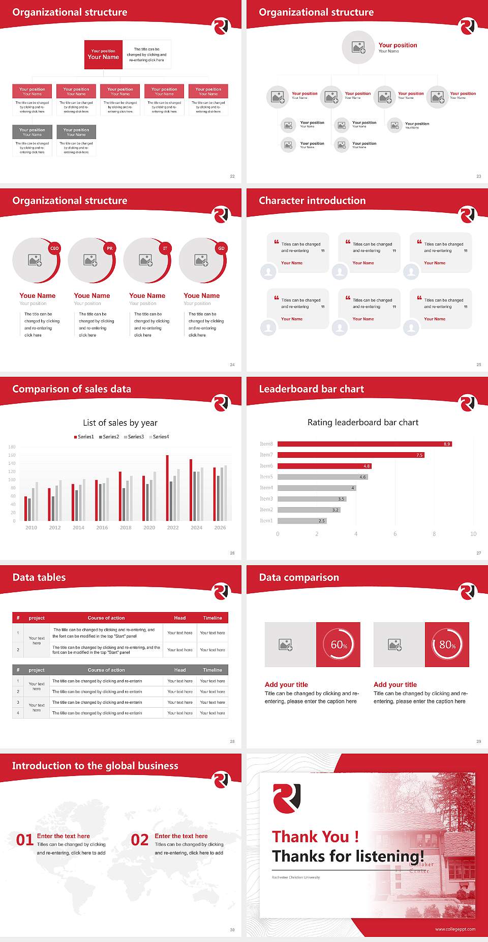 Rochester Christian University Academic Presentation/Research Findings Report PPT Template4:3 ratio PPT effect preview image4