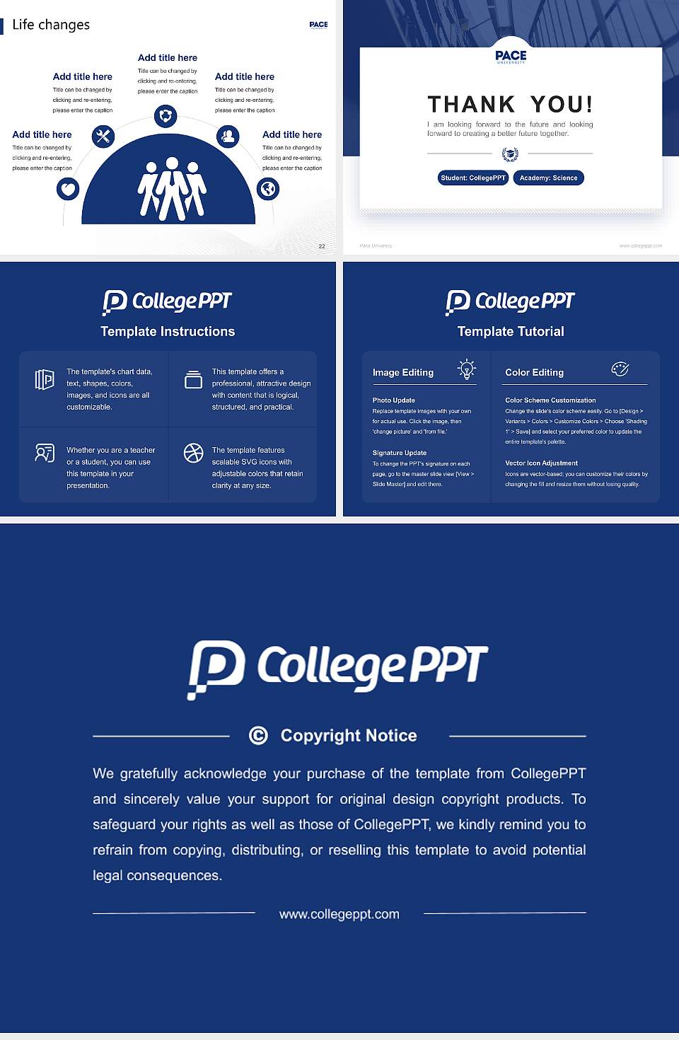 Pace University National Scholarship Defense PPT Template4:3 ratio PPT effect preview image4
