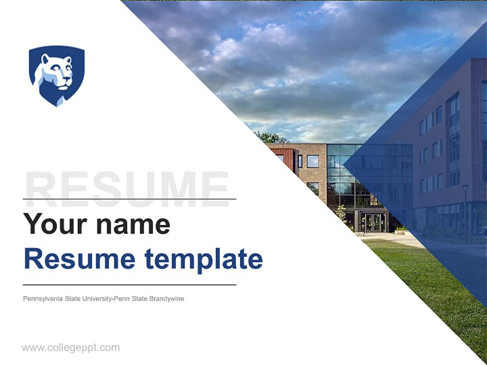 Pennsylvania State University-Penn State Brandywine Resume PPT Template4:3 ratio PPT effect preview image5