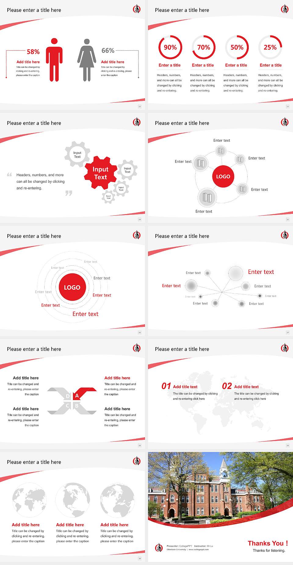 Otterbein University Course/Courseware Creation PPT Template4:3 ratio PPT effect preview image4