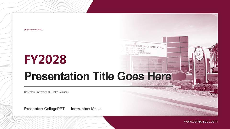 Roseman University of Health Sciences Academic Presentation/Research Findings Report PPT Template16:9 ratio PPT effect preview image