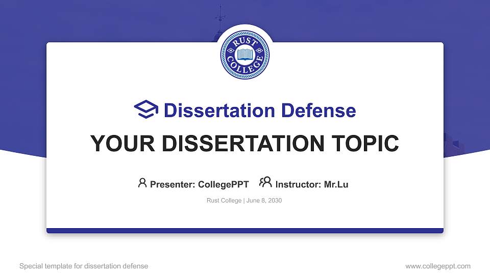 Rust College Graduation Thesis Defense PPT Template16:9 ratio PPT effect preview image1