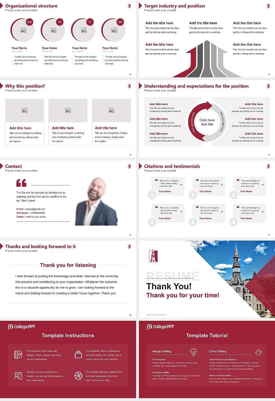 Park University Resume PPT Template16:9 ratio PPT effect preview image4
