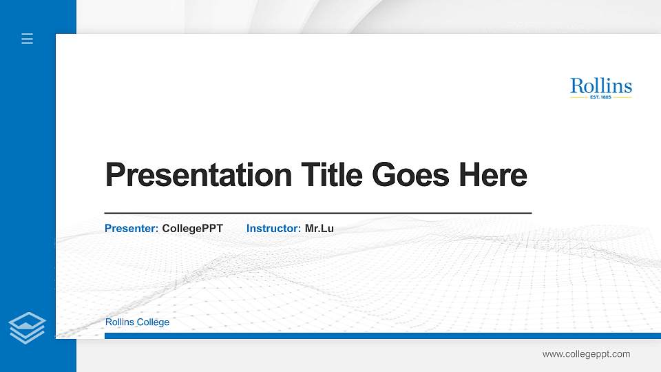Rollins College Thesis Proposal/Graduation Defense PPT Template16:9 ratio PPT effect preview image