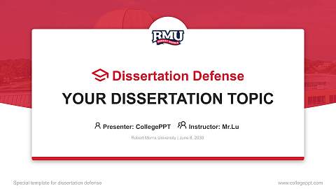 Robert Morris University Graduation Thesis Defense PPT Template