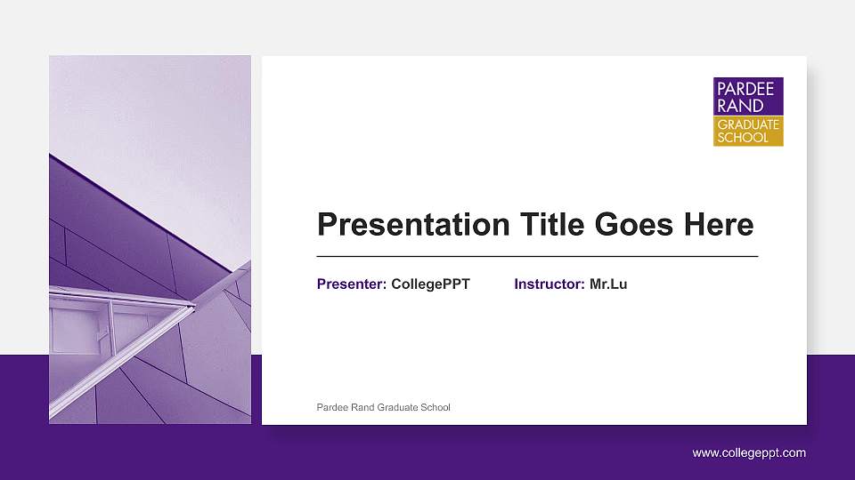 Pardee Rand Graduate School General Purpose PPT Template16:9 ratio PPT effect preview image