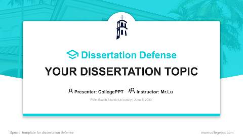 Palm Beach Atlantic University Graduation Thesis Defense PPT Template