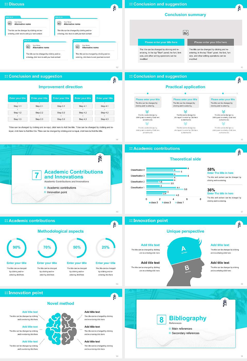 Palm Beach Atlantic University Graduation Thesis Defense PPT Template16:9 ratio PPT effect preview image6