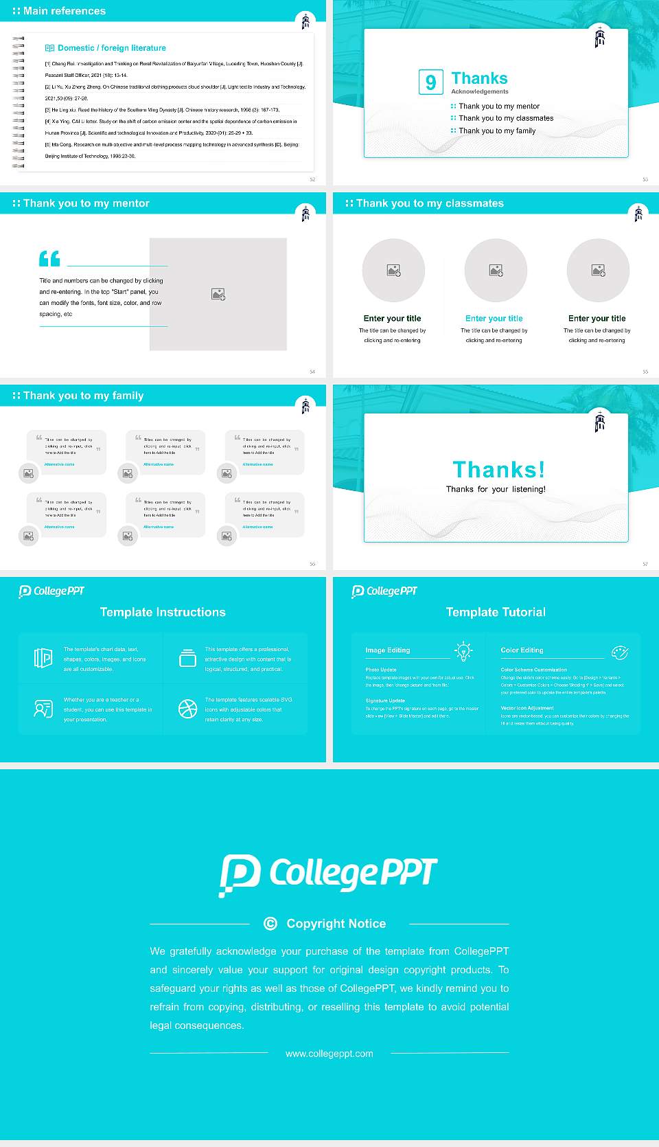 Palm Beach Atlantic University Graduation Thesis Defense PPT Template16:9 ratio PPT effect preview image7