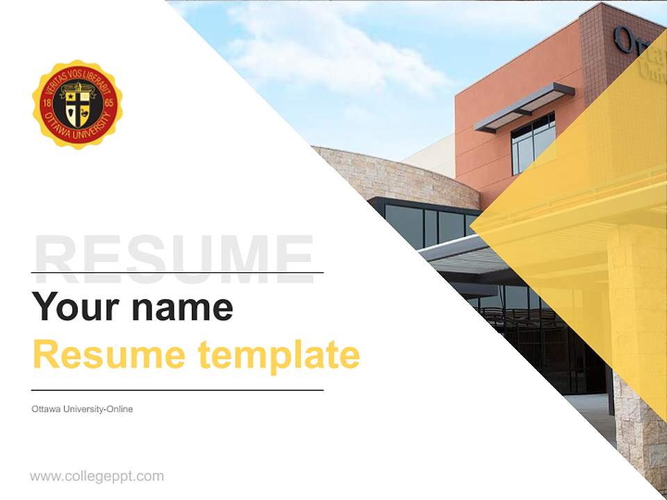 Ottawa University-Online Resume PPT Template4:3 ratio PPT effect preview image5