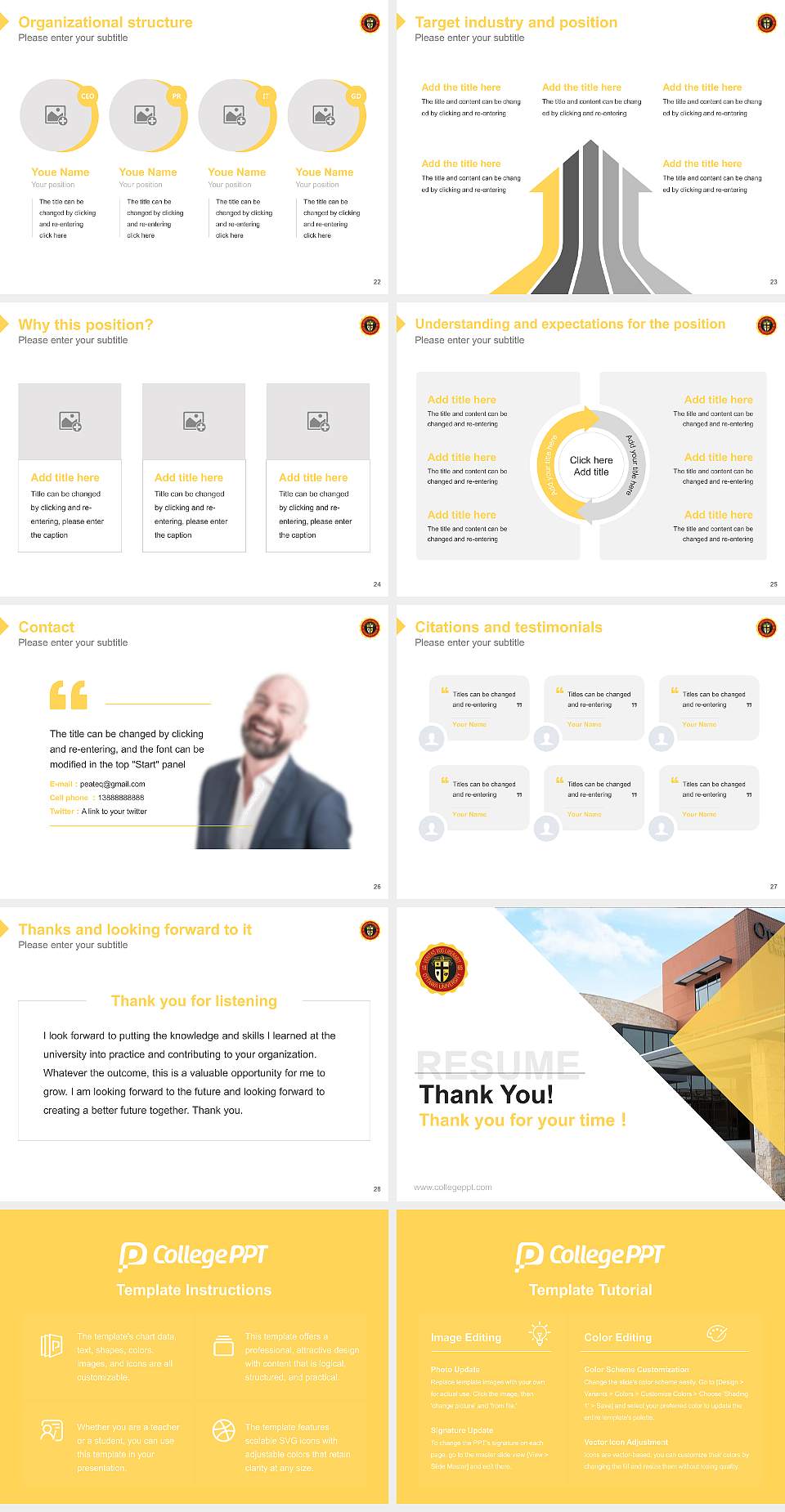 Ottawa University-Online Resume PPT Template4:3 ratio PPT effect preview image4