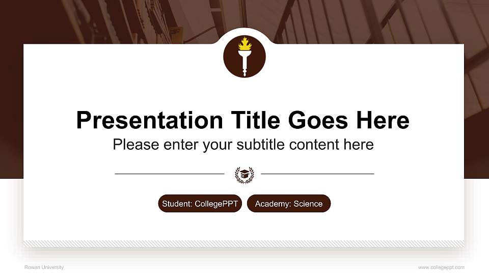 Rowan University National Scholarship Defense PPT Template16:9 ratio PPT effect preview image