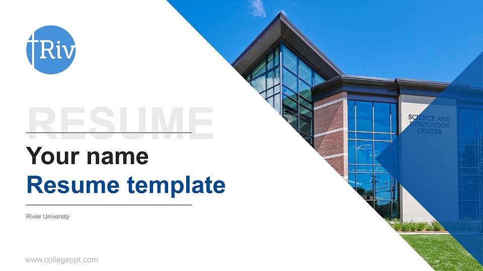 Rivier University Resume PPT Template16:9 ratio PPT effect preview image