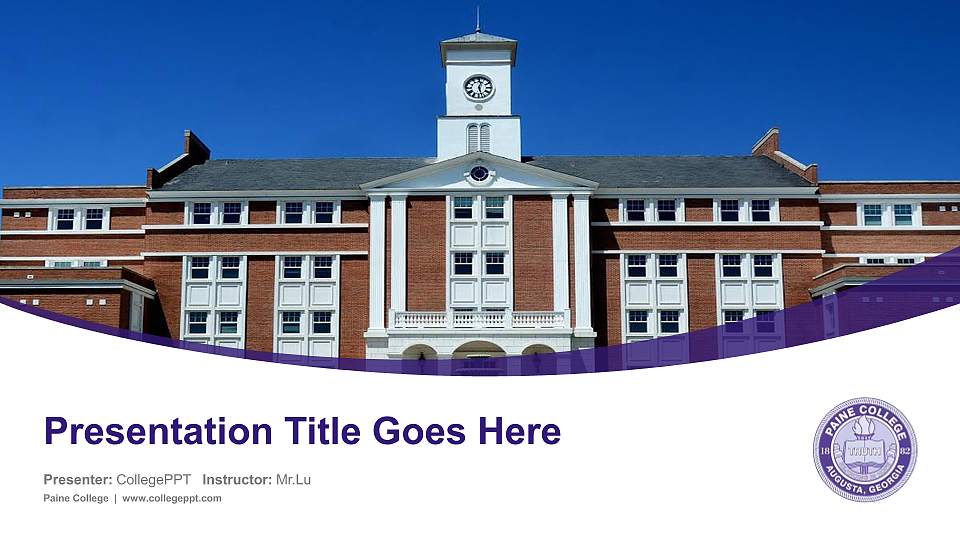 Paine College Course/Courseware Creation PPT Template16:9 ratio PPT effect preview image