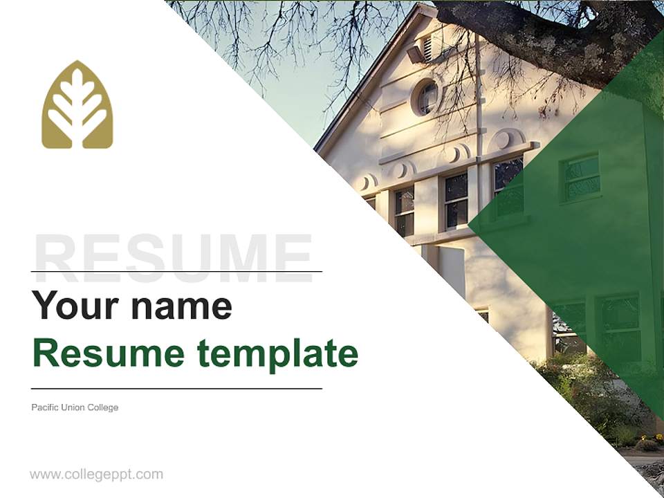 Pacific Union College Resume PPT Template4:3 ratio PPT effect preview image5