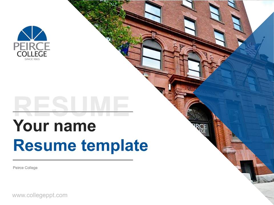 Peirce College Resume PPT Template4:3 ratio PPT effect preview image5