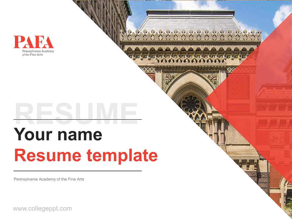 Pennsylvania Academy of the Fine Arts Resume PPT Template4:3 ratio PPT effect preview image5
