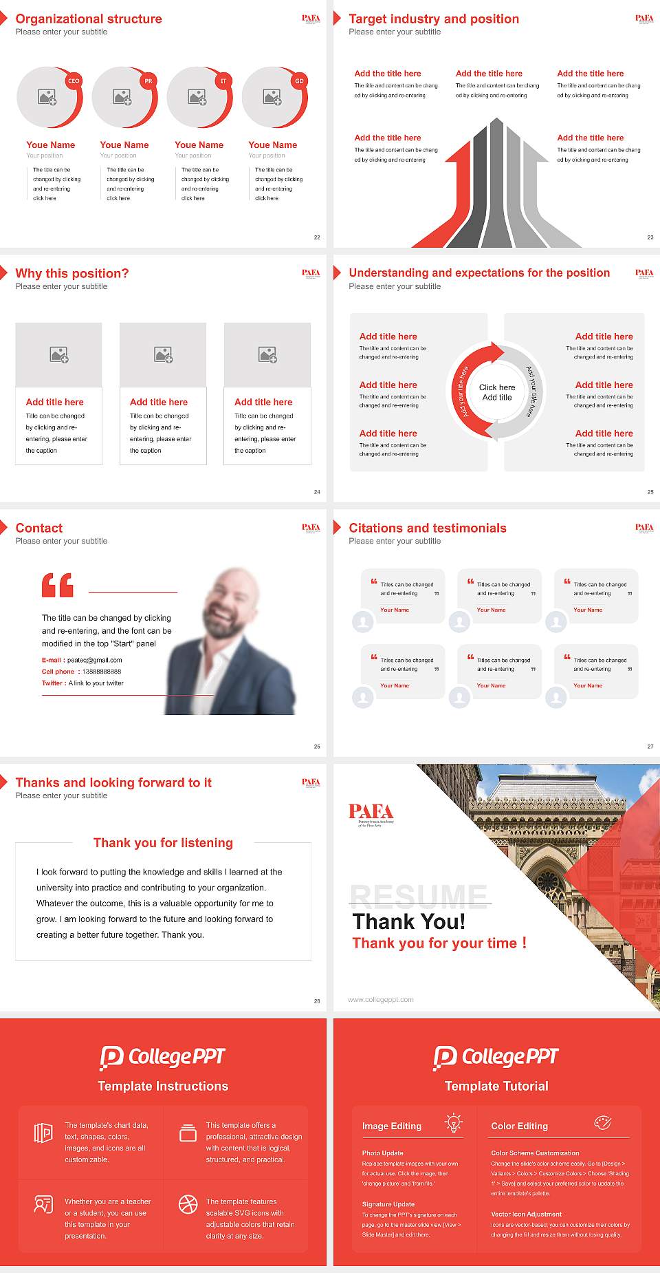 Pennsylvania Academy of the Fine Arts Resume PPT Template4:3 ratio PPT effect preview image4