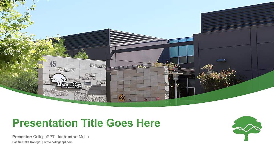 Pacific Oaks College Course/Courseware Creation PPT Template16:9 ratio PPT effect preview image