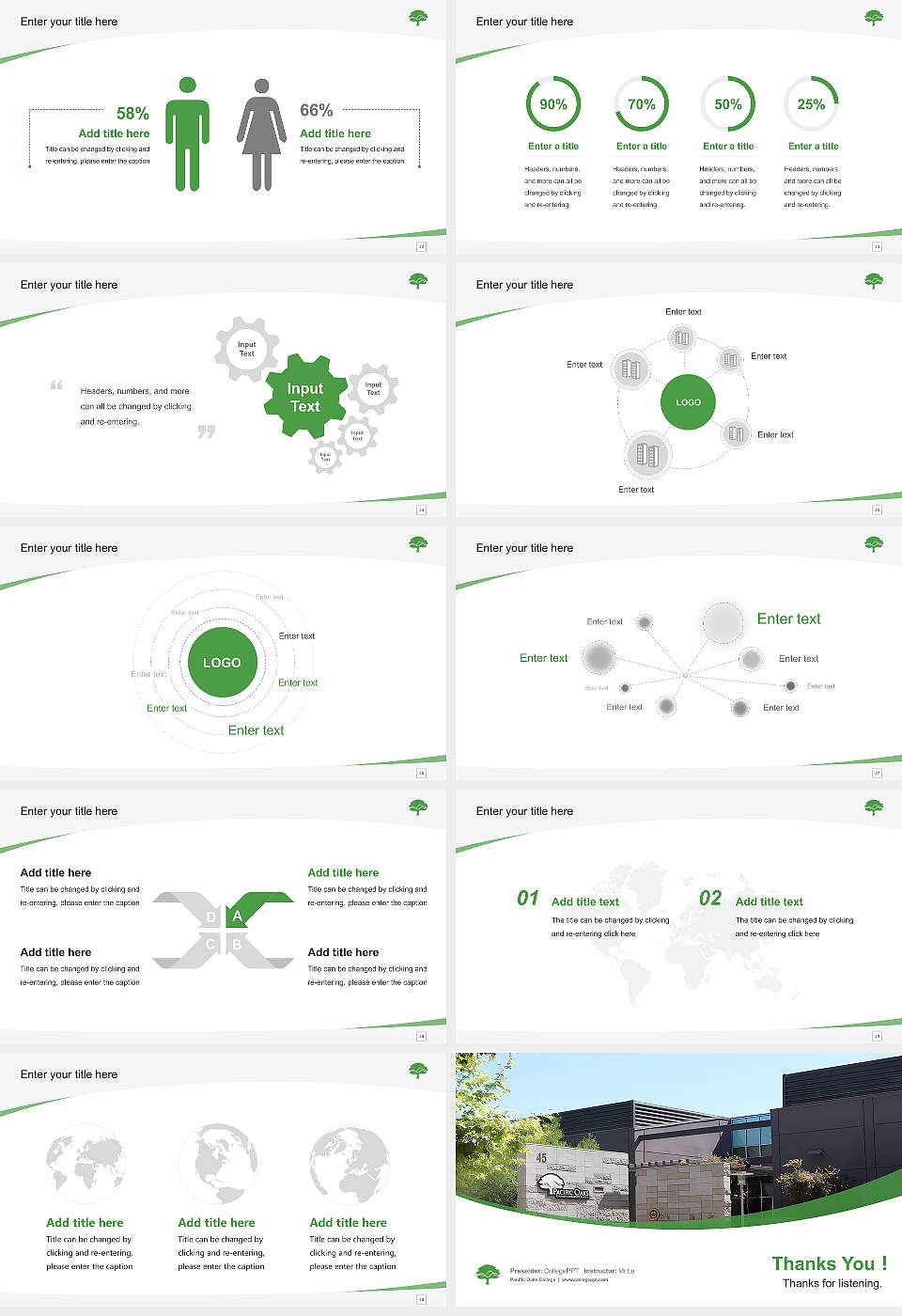 Pacific Oaks College Course/Courseware Creation PPT Template16:9 ratio PPT effect preview image4