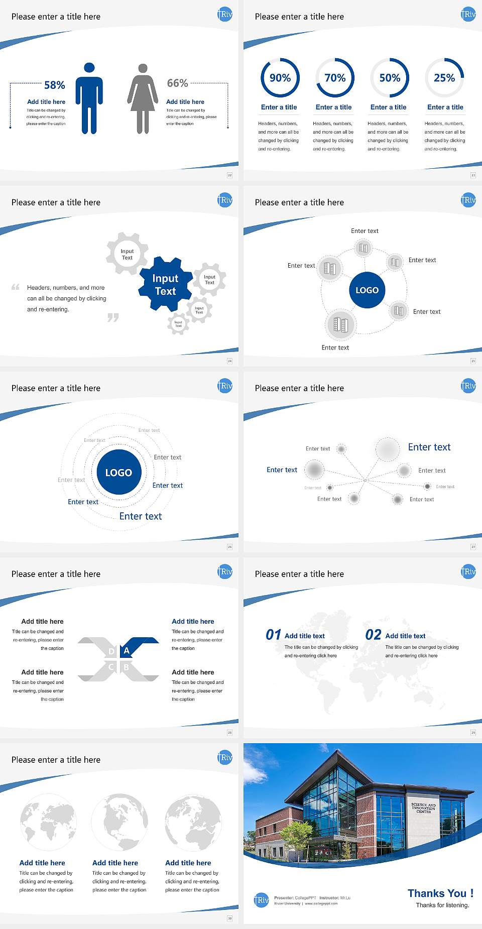 Rivier University Course/Courseware Creation PPT Template4:3 ratio PPT effect preview image4