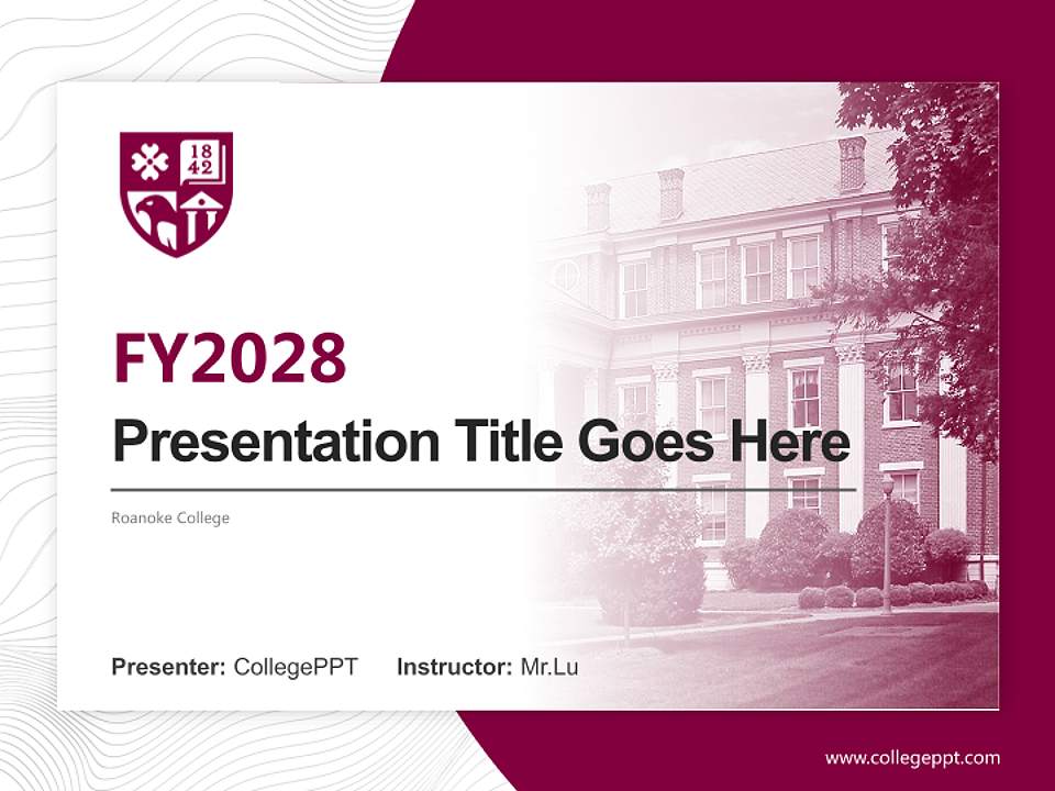 Roanoke College Academic Presentation/Research Findings Report PPT Template4:3 ratio PPT effect preview image5