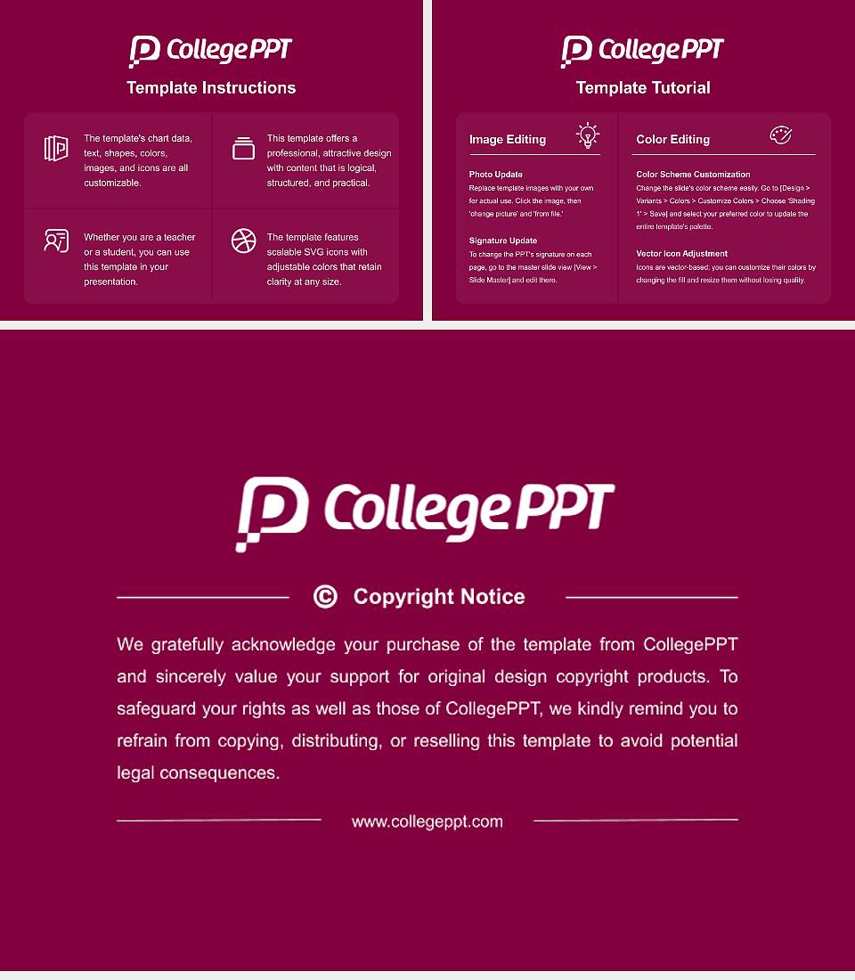 Roanoke College Academic Presentation/Research Findings Report PPT Template4:3 ratio PPT effect preview image5