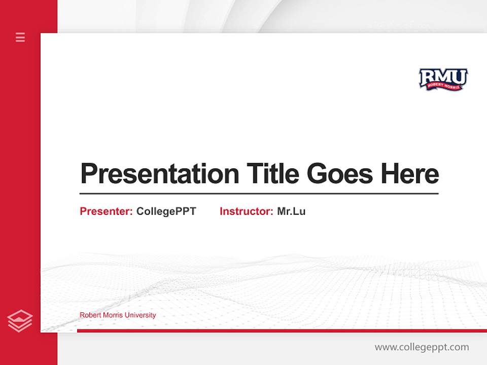 Robert Morris University Thesis Proposal/Graduation Defense PPT Template4:3 ratio PPT effect preview image5