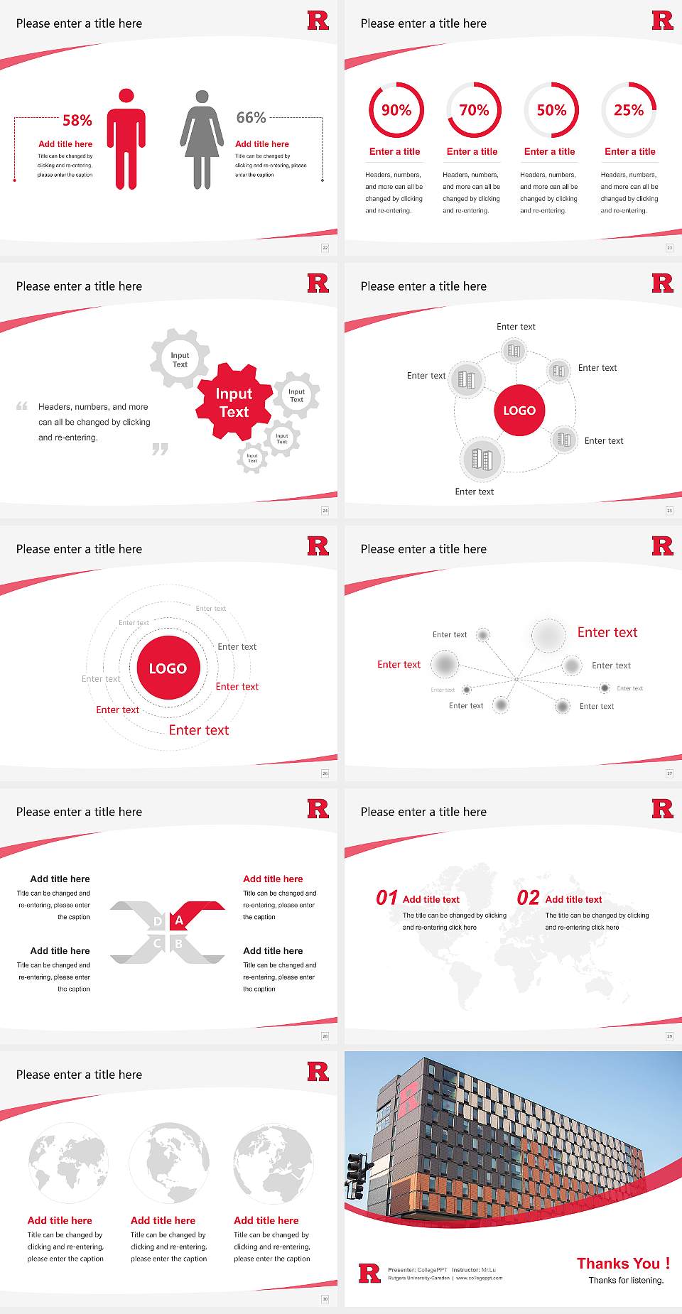 Rutgers University-Camden Course/Courseware Creation PPT Template4:3 ratio PPT effect preview image4
