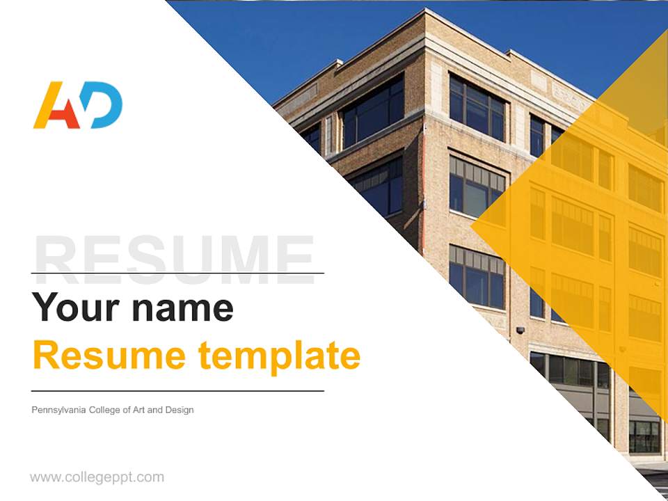Pennsylvania College of Art and Design Resume PPT Template4:3 ratio PPT effect preview image5