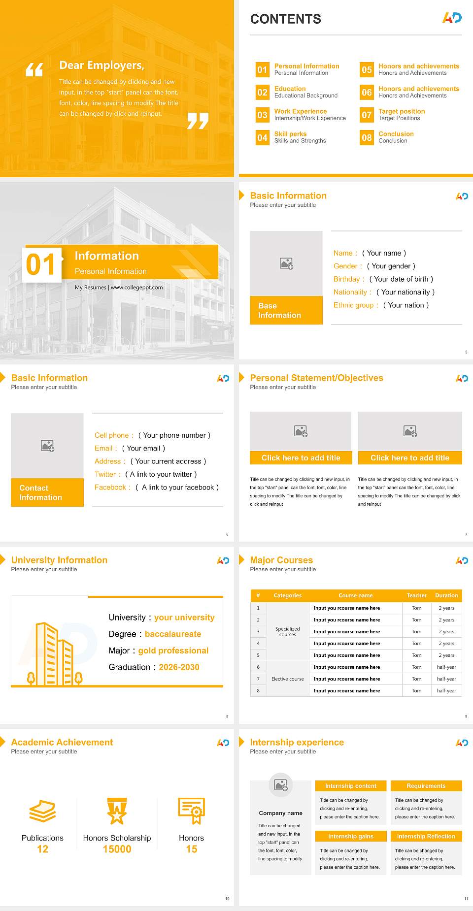 Pennsylvania College of Art and Design Resume PPT Template4:3 ratio PPT effect preview image2