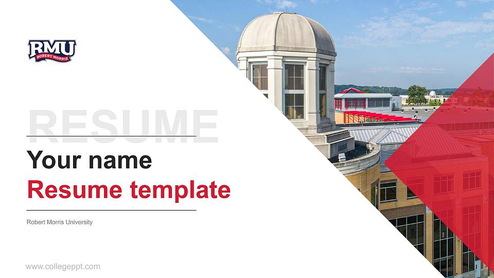 Robert Morris University Resume PPT Template16:9 ratio PPT effect preview image
