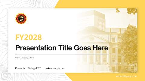 Ottawa University-Ottawa Academic Presentation/Research Findings Report PPT Template