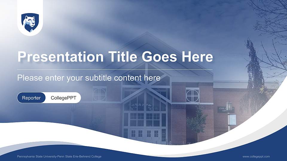 Pennsylvania State University-Penn State Erie-Behrend College Lecture Sharing and Networking Event PPT Template16:9 ratio PPT effect preview image1