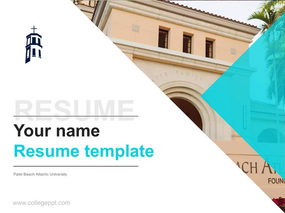 Palm Beach Atlantic University Resume PPT Template4:3 ratio PPT effect preview image5