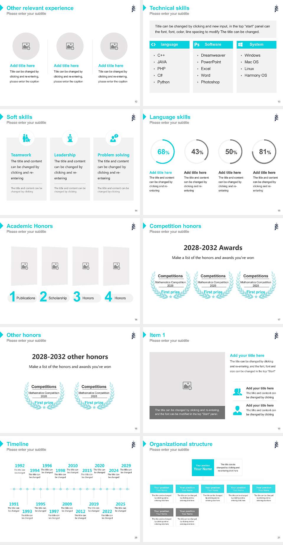 Palm Beach Atlantic University Resume PPT Template4:3 ratio PPT effect preview image3