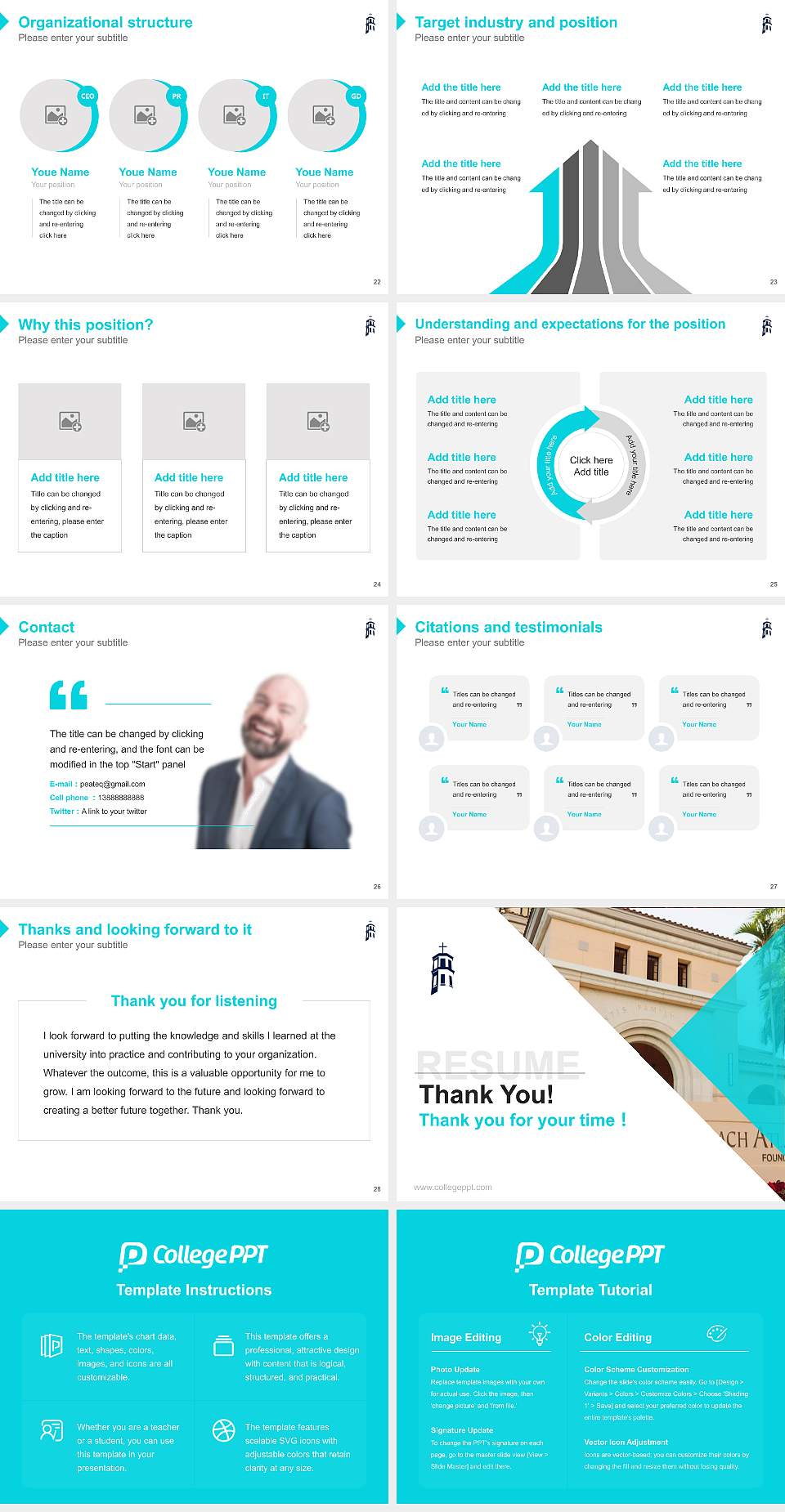 Palm Beach Atlantic University Resume PPT Template4:3 ratio PPT effect preview image4