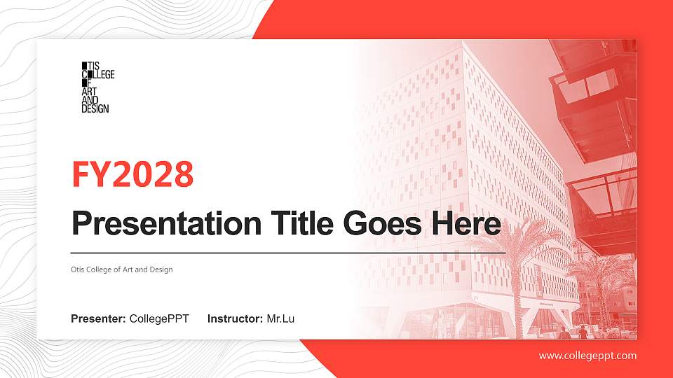 Otis College of Art and Design Academic Presentation/Research Findings Report PPT Template16:9 ratio PPT effect preview image