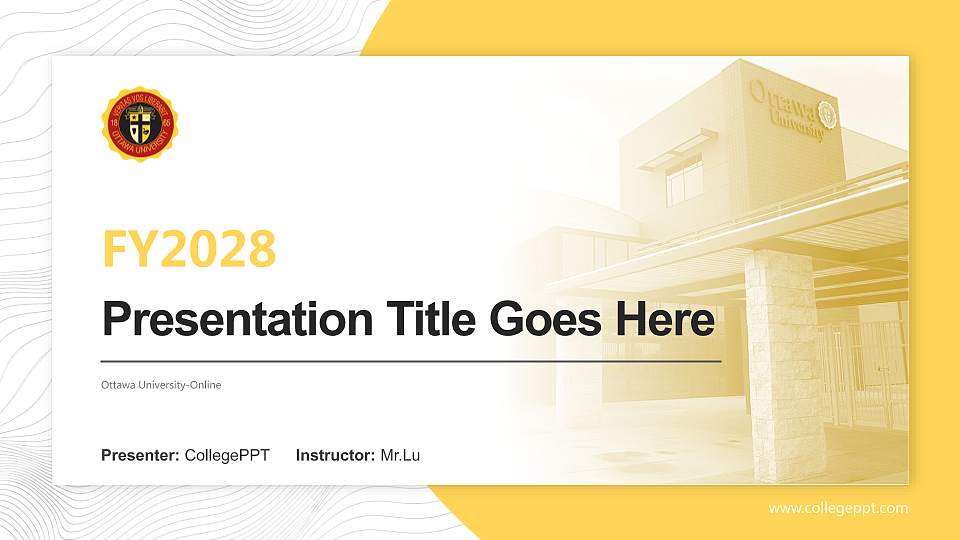 Ottawa University-Online Academic Presentation/Research Findings Report PPT Template16:9 ratio PPT effect preview image