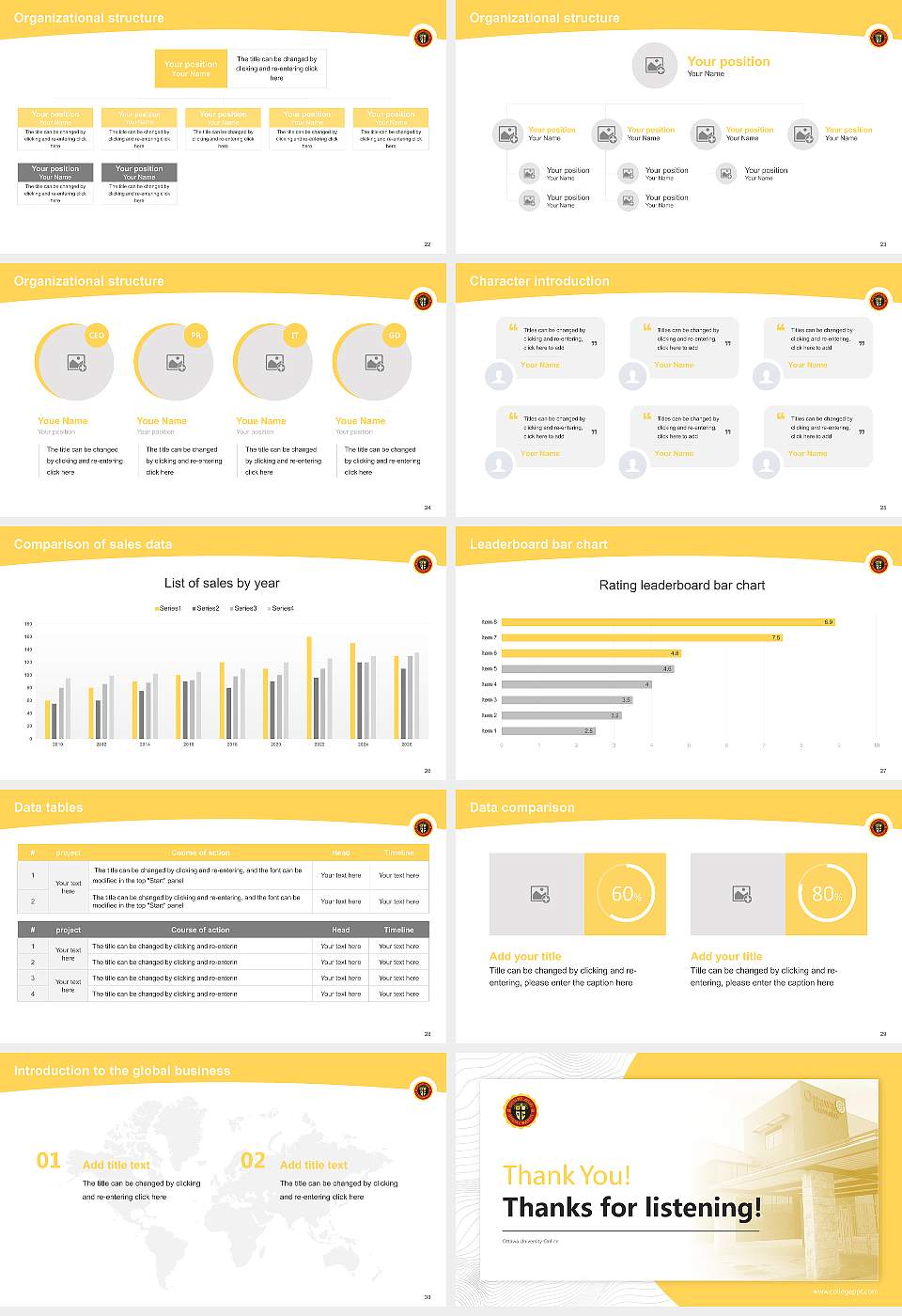 Ottawa University-Online Academic Presentation/Research Findings Report PPT Template16:9 ratio PPT effect preview image4
