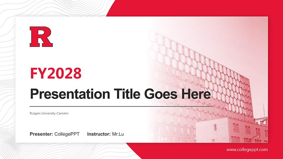 Rutgers University-Camden Academic Presentation/Research Findings Report PPT Template16:9 ratio PPT effect preview image