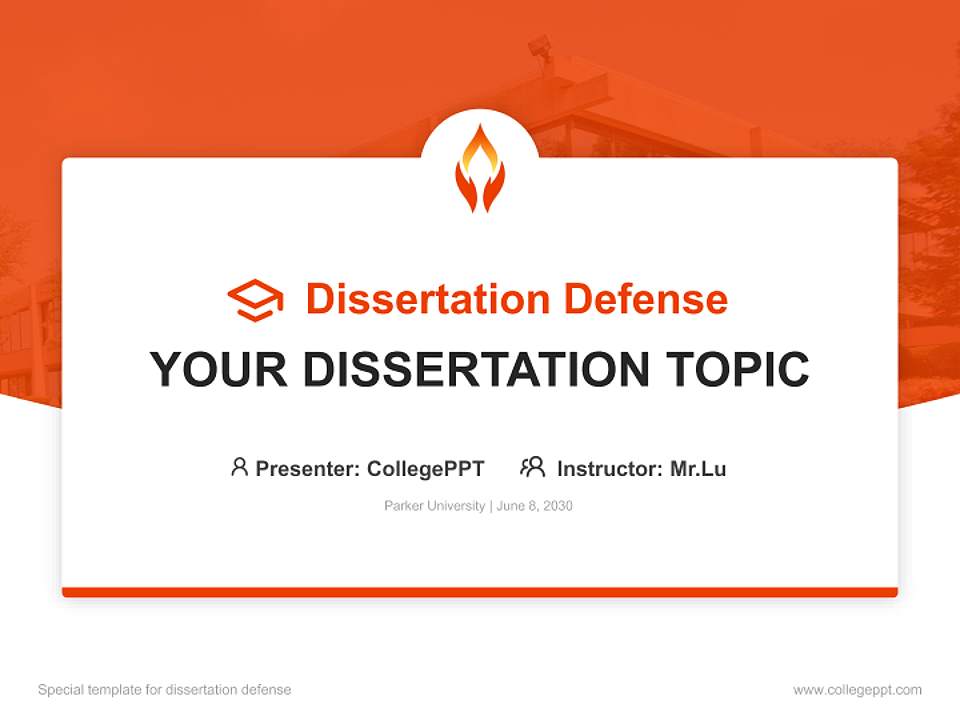 Parker University Graduation Thesis Defense PPT Template4:3 ratio PPT effect preview image7
